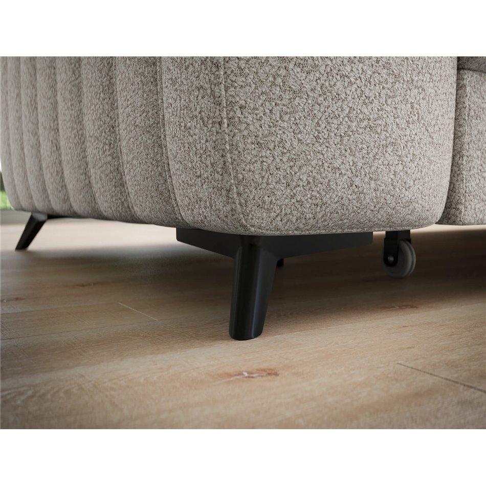 Corner sofa Elkanedo R, sleeping function, Royal 18, boucle, beige, H86x269x204cm