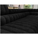 Corner sofa Elkanedo R, sleeping function, Aura 06, velvet, black, H86x269x204cm