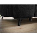 Corner sofa Elkanedo R, sleeping function, Aura 06, velvet, black, H86x269x204cm