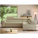 Corner sofa Elkanedo R, sleeping function, Aura 18, velvet, beige, H86x269x204cm