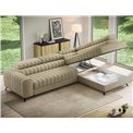 Corner sofa Elkanedo R, sleeping function, Aura 18, velvet, beige, H86x269x204cm