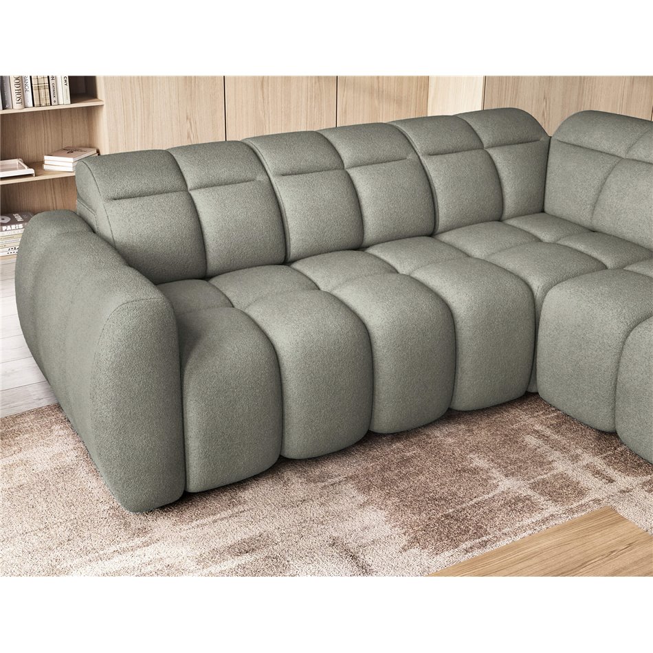Corner sofa Elfalconn R, electrically extendable, Xillar 100, green, H107x258x208cm