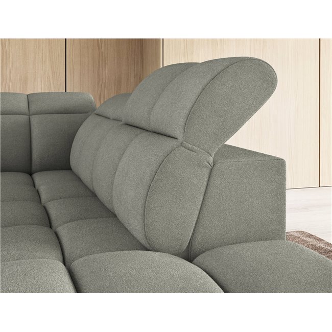 Corner sofa Elfalconn R, electrically extendable, Xillar 100, green, H107x258x208cm