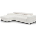 Corner sofa Elferlo L, sleeping function, Amore 01, boucle, white, H93x285x181cm