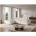 Corner sofa Elferlo L, sleeping function, Amore 01, boucle, white, H93x285x181cm