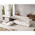 Corner sofa Elferlo L, sleeping function, Amore 01, boucle, white, H93x285x181cm