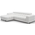 Угловой диван Elferlo L, раздвижной, Royal 01, букле, белый, H93x285x181cm