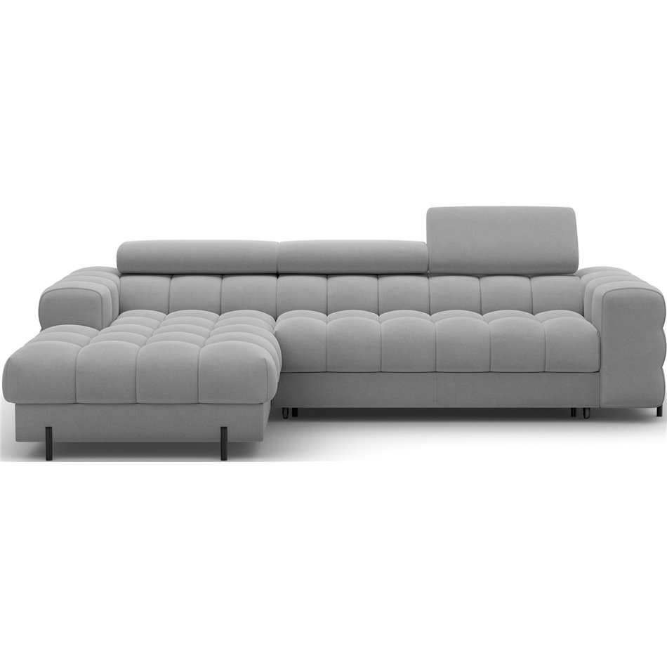 Corner sofa Elferlo L, sleeping function, Sola 04, grey, H93x285x181cm
