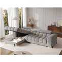 Corner sofa Elferlo L, sleeping function, Sola 04, grey, H93x285x181cm