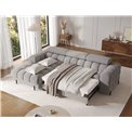 Corner sofa Elferlo L, sleeping function, Sola 04, grey, H93x285x181cm