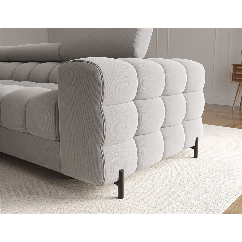 Corner sofa Elferlo L, sleeping function, Sola 04, grey, H93x285x181cm