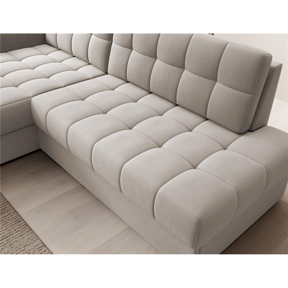 Corner sofa Elezalt L, sleeping function, Sola 18, beige, H82x240x150cm