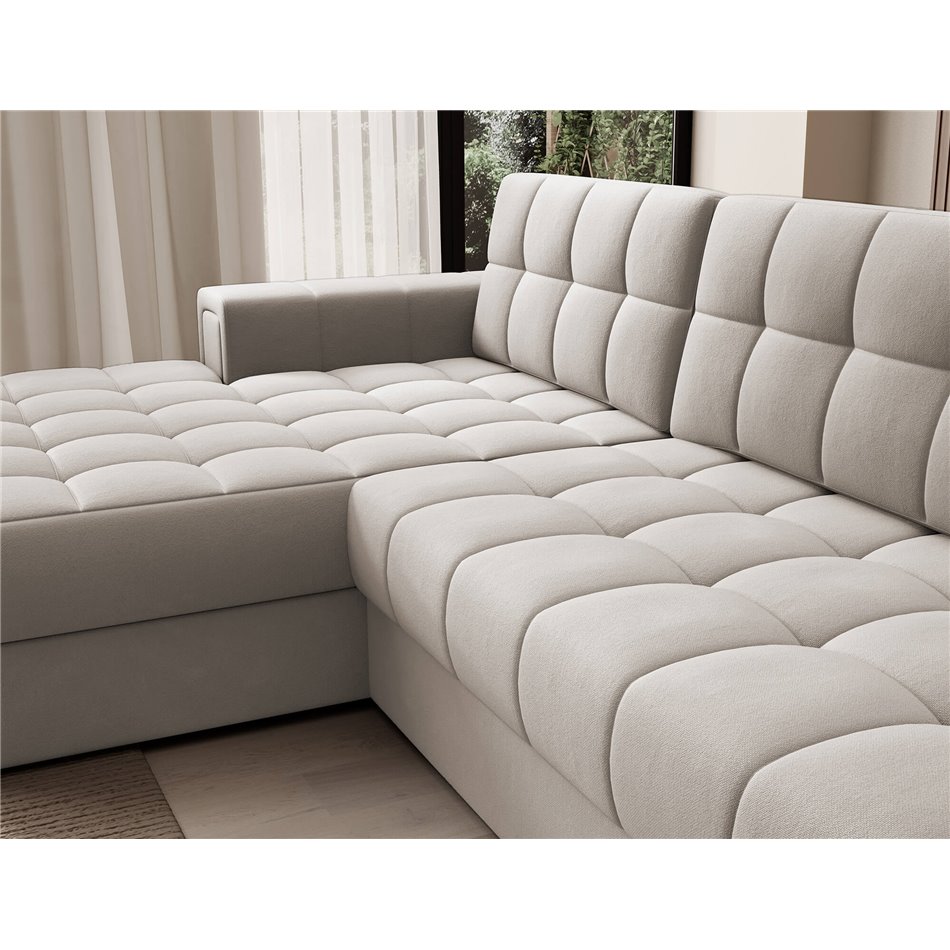 Corner sofa Elezalt L, sleeping function, Sola 18, beige, H82x240x150cm
