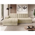 Corner sofa Elezalt L, sleeping function, Monolith 04, velvet, beige, H82x240x150cm
