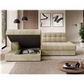 Corner sofa Elezalt L, sleeping function, Monolith 04, velvet, beige, H82x240x150cm
