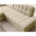 Corner sofa Elezalt L, sleeping function, Monolith 04, velvet, beige, H82x240x150cm