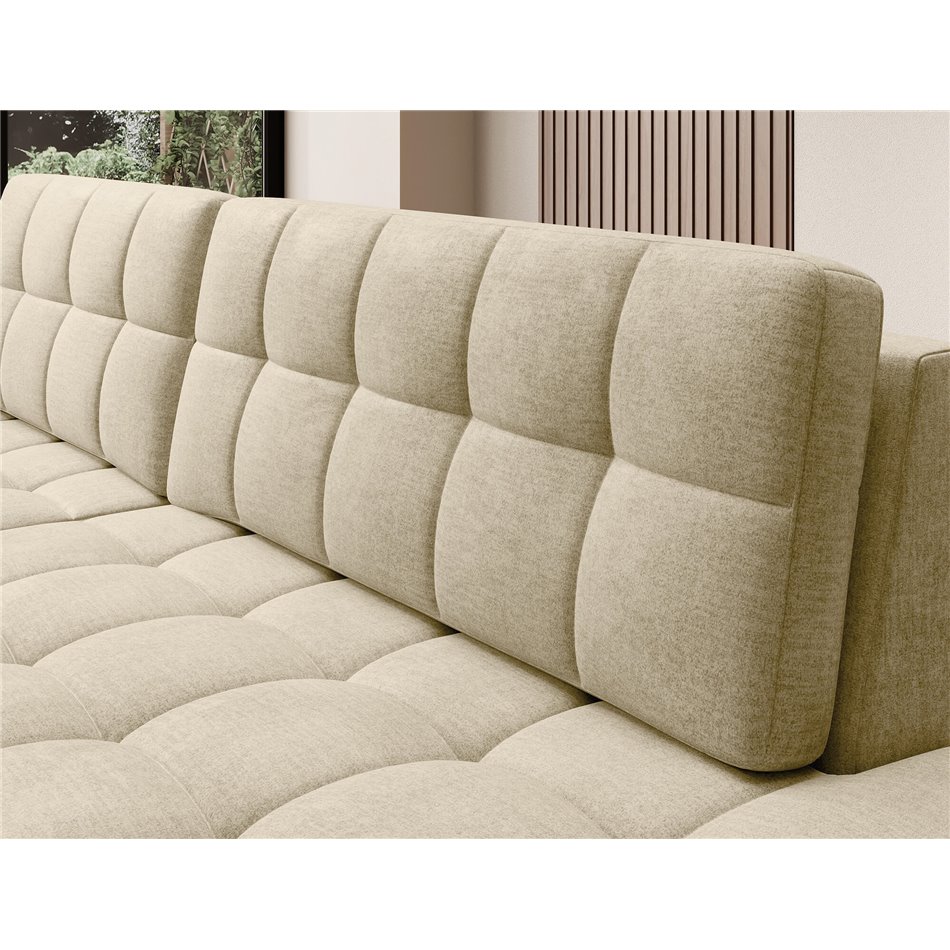Corner sofa Elezalt L, sleeping function, Monolith 04, velvet, beige, H82x240x150cm