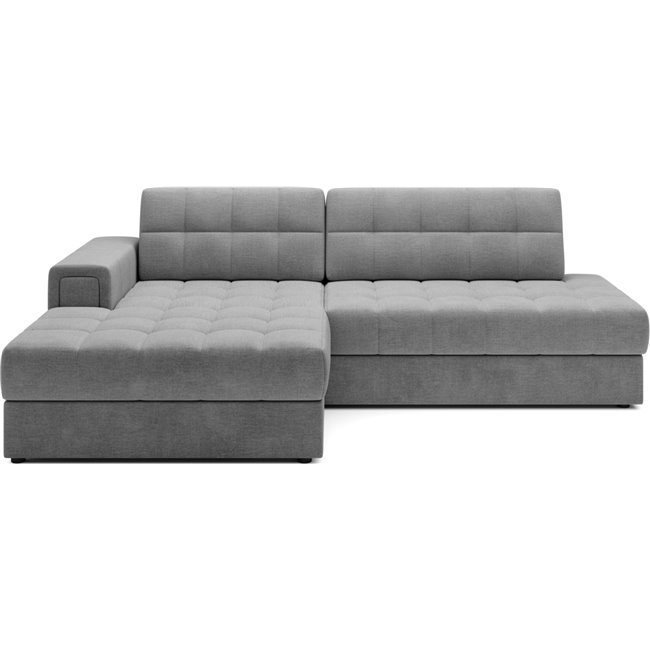 Corner sofa Elezalt L, sleeping function, Monolith 85, velvet, grey, H82x240x150cm