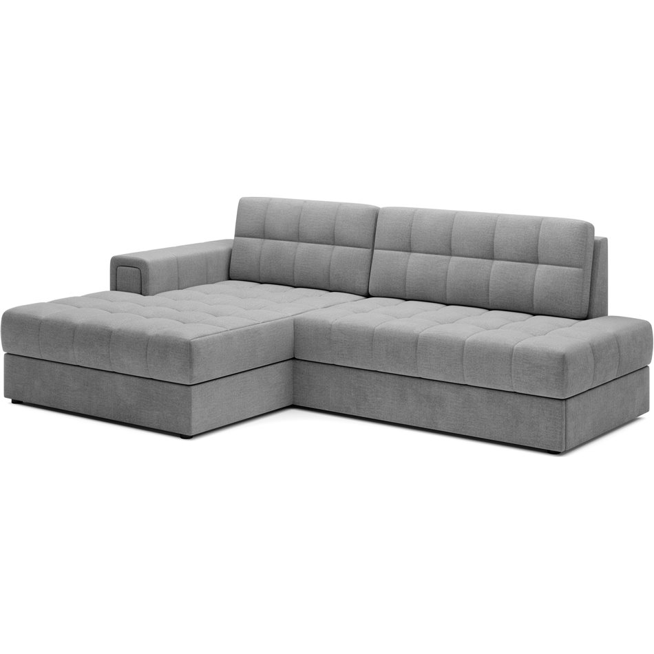 Corner sofa Elezalt L, sleeping function, Monolith 85, velvet, grey, H82x240x150cm