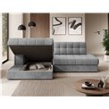 Corner sofa Elezalt L, sleeping function, Monolith 85, velvet, grey, H82x240x150cm