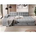 Corner sofa Elezalt L, sleeping function, Monolith 85, velvet, grey, H82x240x150cm