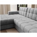 Corner sofa Elezalt L, sleeping function, Monolith 85, velvet, grey, H82x240x150cm