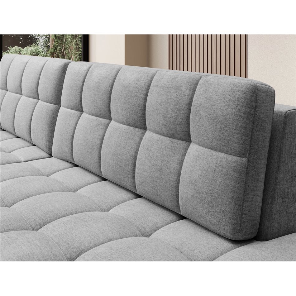 Corner sofa Elezalt L, sleeping function, Monolith 85, velvet, grey, H82x240x150cm