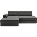 Corner sofa Elezalt L, sleeping function, Sola 06, brown, H82x240x150cm