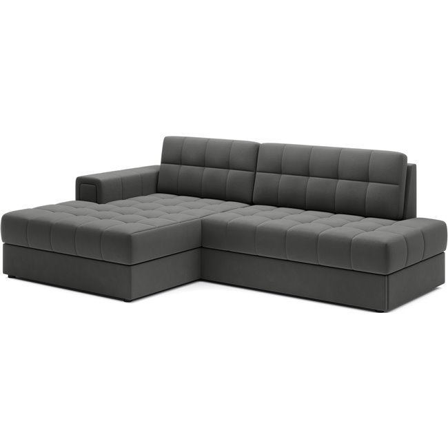 Corner sofa Elezalt L, sleeping function, Sola 06, brown, H82x240x150cm