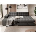 Corner sofa Elezalt L, sleeping function, Sola 06, brown, H82x240x150cm