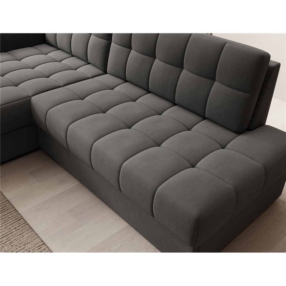 Corner sofa Elezalt L, sleeping function, Sola 06, brown, H82x240x150cm