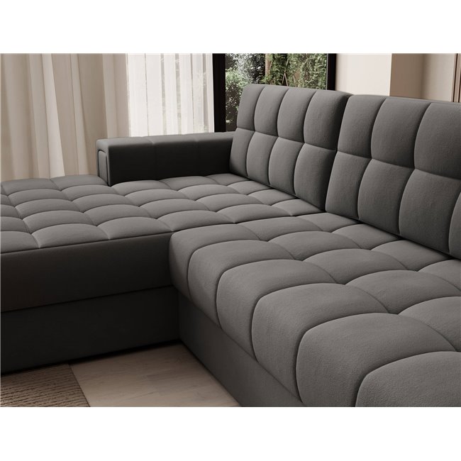 Corner sofa Elezalt L, sleeping function, Sola 06, brown, H82x240x150cm