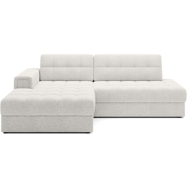 Corner sofa Elezalt L, sleeping function, Royal 01, boucle, white, H82x240x150cm
