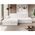 Corner sofa Elezalt L, sleeping function, Royal 01, boucle, white, H82x240x150cm