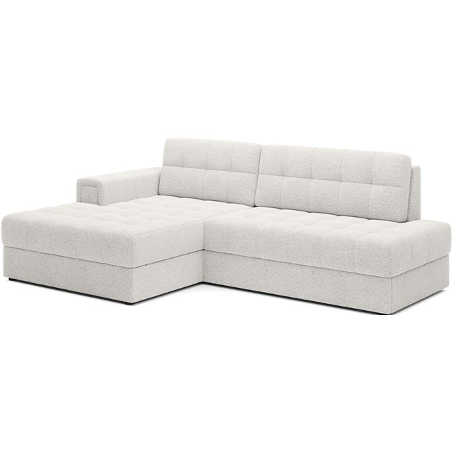 Corner sofa Elezalt L, sleeping function, Royal 01, boucle, white, H82x240x150cm