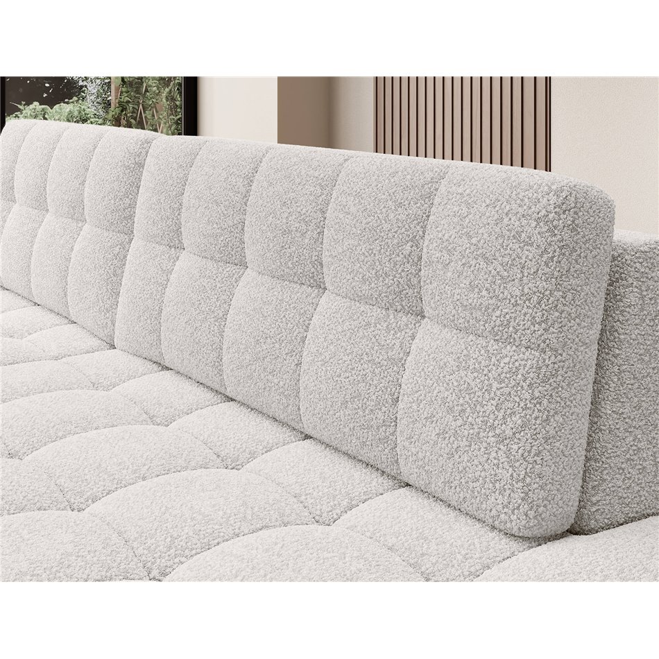 Corner sofa Elezalt L, sleeping function, Royal 01, boucle, white, H82x240x150cm