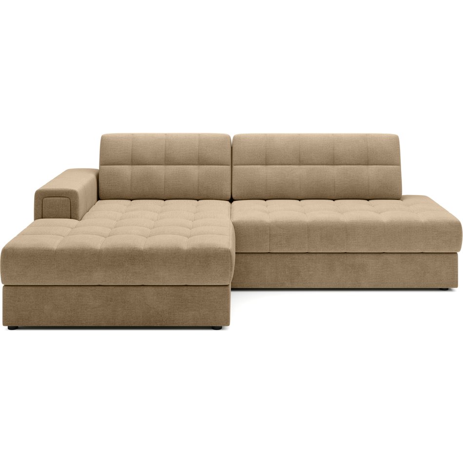 Corner sofa Elezalt L, sleeping function, Monolith 09, velvet, beige, H82x240x150cm