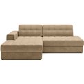 Corner sofa Elezalt L, sleeping function, Monolith 09, velvet, beige, H82x240x150cm