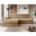 Corner sofa Elezalt L, sleeping function, Monolith 09, velvet, beige, H82x240x150cm