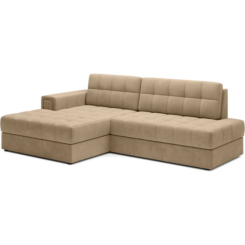 Corner sofa Elezalt L, sleeping function, Monolith 09, velvet, beige, H82x240x150cm