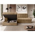 Corner sofa Elezalt L, sleeping function, Monolith 09, velvet, beige, H82x240x150cm