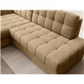 Corner sofa Elezalt L, sleeping function, Monolith 09, velvet, beige, H82x240x150cm