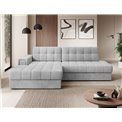 Corner sofa Elezalt L, sleeping function, Monolith 84, velvet, grey, H82x240x150cm
