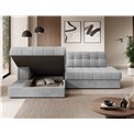 Corner sofa Elezalt L, sleeping function, Monolith 84, velvet, grey, H82x240x150cm