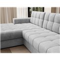 Corner sofa Elezalt L, sleeping function, Monolith 84, velvet, grey, H82x240x150cm