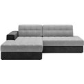 Corner sofa Elezalt L, sleeping function, Monolith 84, Monolith 97, velvet, grey, H82x240x150cm