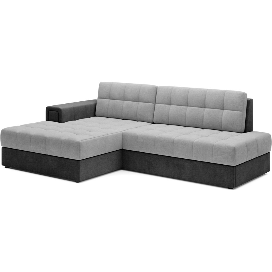 Corner sofa Elezalt L, sleeping function, Monolith 84, Monolith 97, velvet, grey, H82x240x150cm