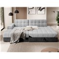 Corner sofa Elezalt L, sleeping function, Monolith 84, Monolith 97, velvet, grey, H82x240x150cm