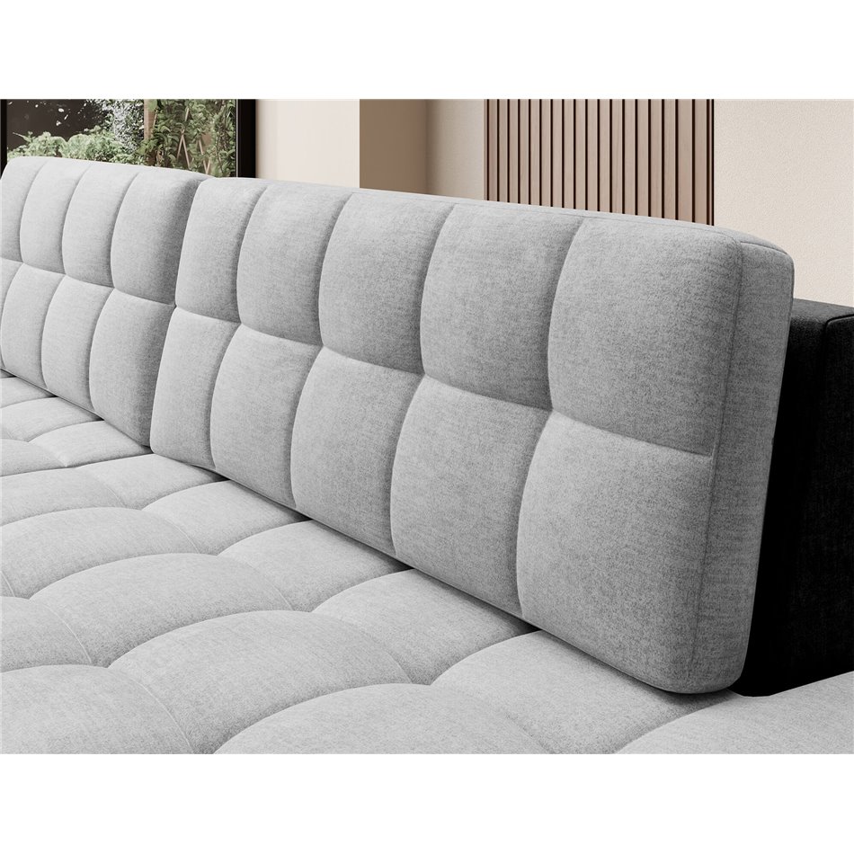Corner sofa Elezalt L, sleeping function, Monolith 84, Monolith 97, velvet, grey, H82x240x150cm