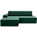 Corner sofa Elezalt L, sleeping function, Lukso 35, velvet, green, H82x240x150cm